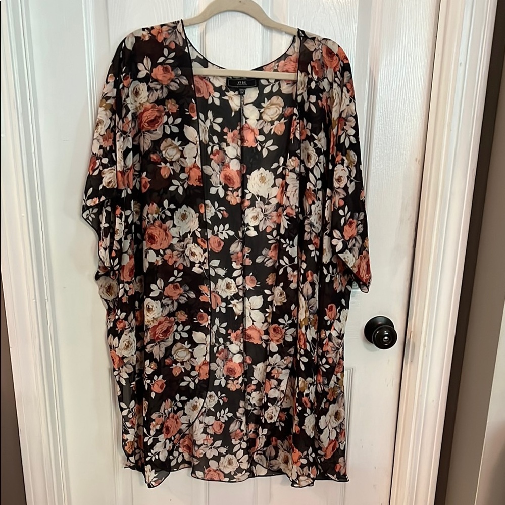 Floral Sheer Kimono Cardigan